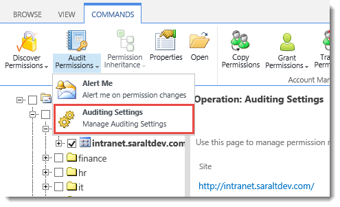 DeliverPoint Auditing Settings DeliverPoint Auditing Settings