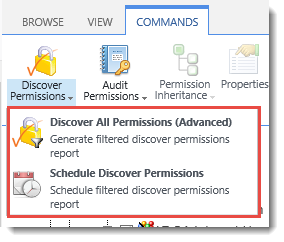 Discover Permissions Ribbon Options Discover Permissions Ribbon Options