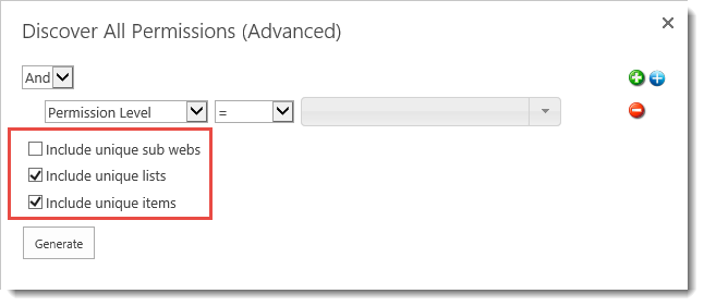 Discover All Permissions (Advanced) Dialog Box Options Discover All Permissions (Advanced) Dialog Box Options