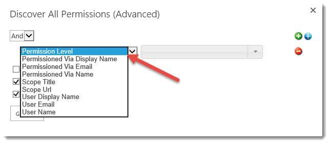 Discover All Permissions (Advanced) Dialog Box Parameter Discover All Permissions (Advanced) Dialog Box Parameter