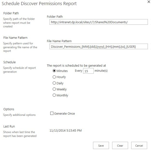 Discover Permissions report schedule Discover Permissions report schedule