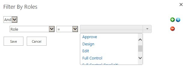 Filter By Role - permission level Filter By Role - permission level