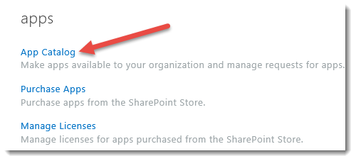 SharePoint Admin Center App Catalog SharePoint Admin Center App Catalog
