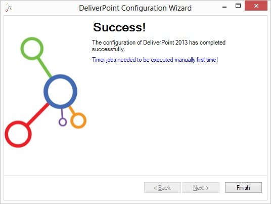 DepliverPoint Configuration Wizard has completed successfully