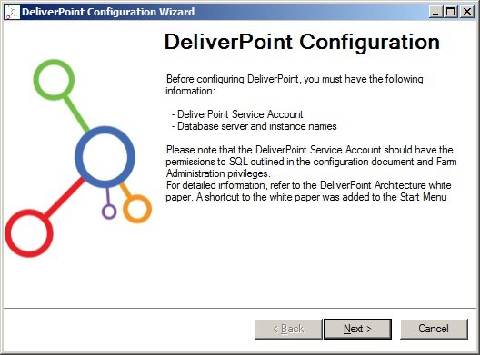 DeliverPoint Configuration Wizard Click Next.