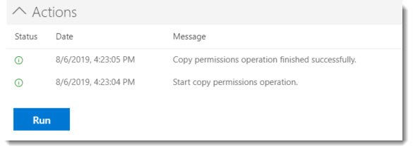 Copy Permissions Actions Copy Permissions Actions