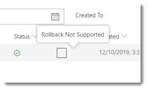 Job Rollback Not Supported Job Rollback Not Supported