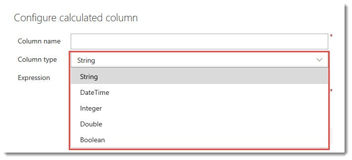 Calculated column type