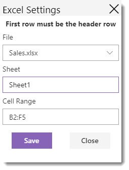 Excel Settings for Data Source