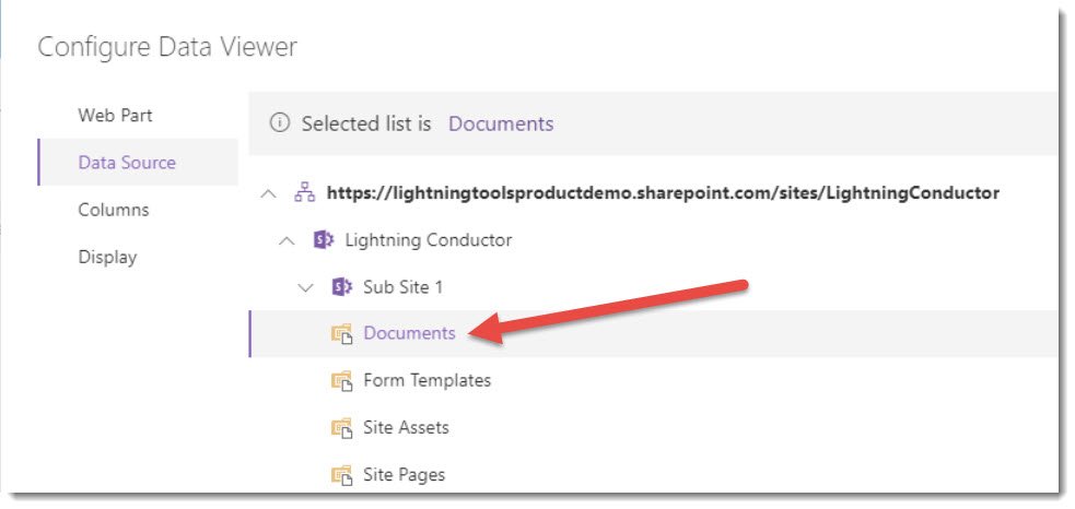 MS Excel Data Source Tab