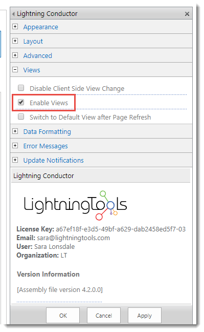 Enable Views - Lightning Conductor Web Part 2013 - 3.0