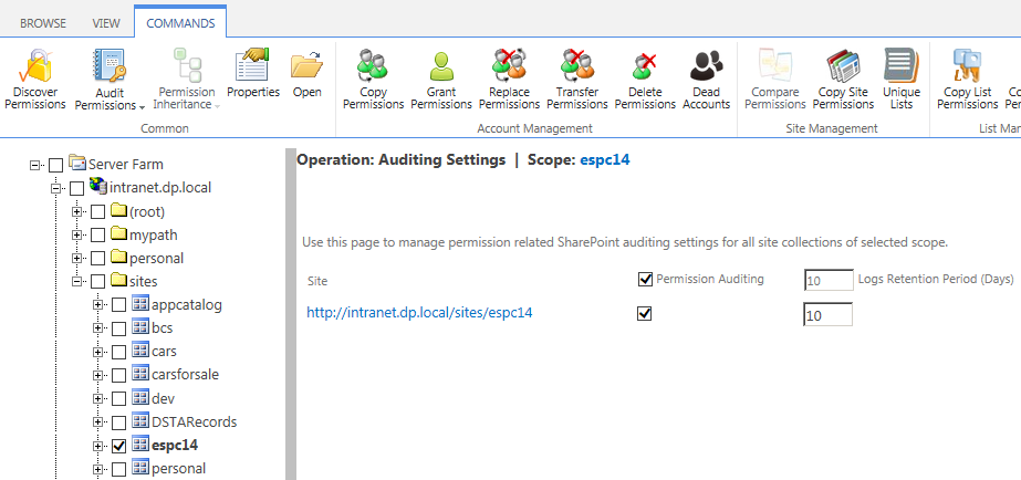 Audit Permissions Configuration Audit Permissions Configuration