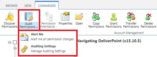Alert Me and Auditing Settings Alert Me and Auditing Settings