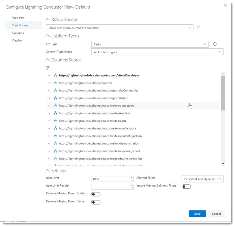 Object Model Data Source - Lightning Conductor Web Part 2013 - 3.0