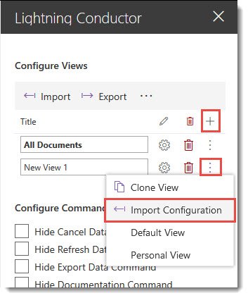 Create and import new view configuration Create and import new view configuration