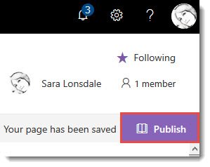 Click to save changes and publish page Click to save changes and publish page