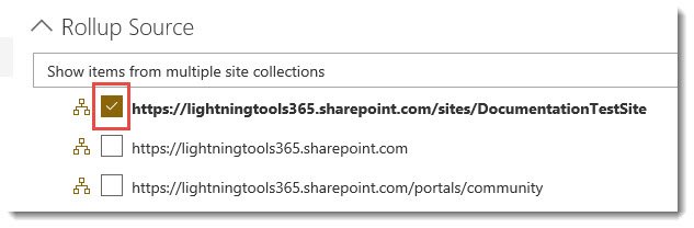 Data Source Rollup Subsites Data Source Rollup Subsites