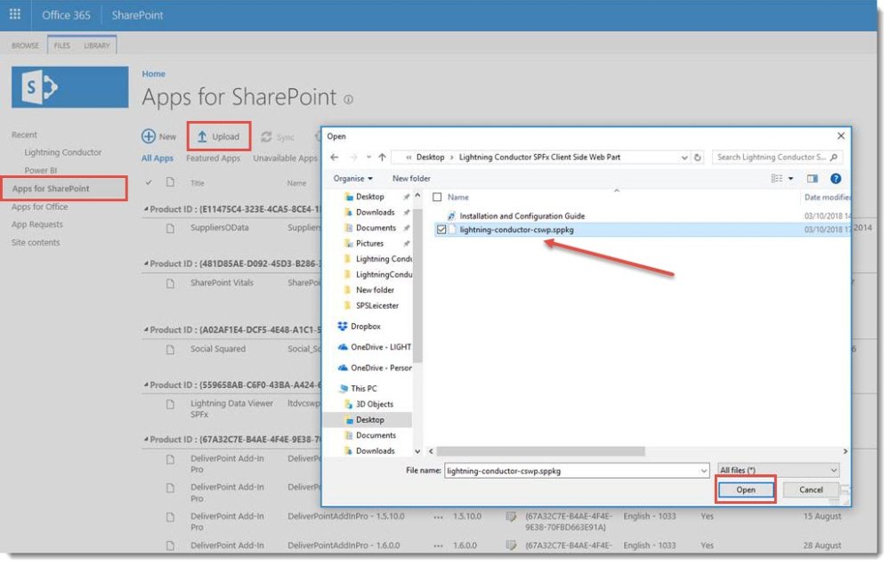 SharePoint 2019 On Premises Installation Lightning Conductor Web Part
