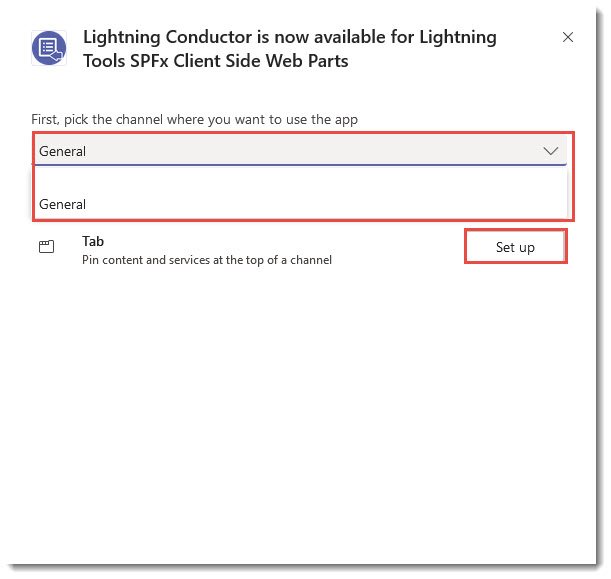 Select Teams channel for app Select Teams channel for app