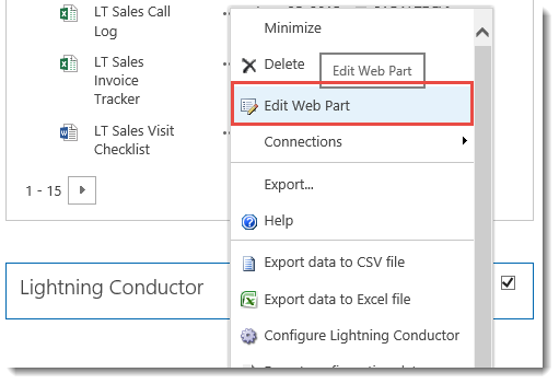 LCWP Edit Web Part Menu option LCWP Edit Web Part Menu option