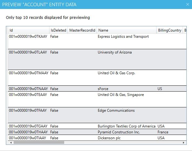 preview data dialog box preview data dialog box