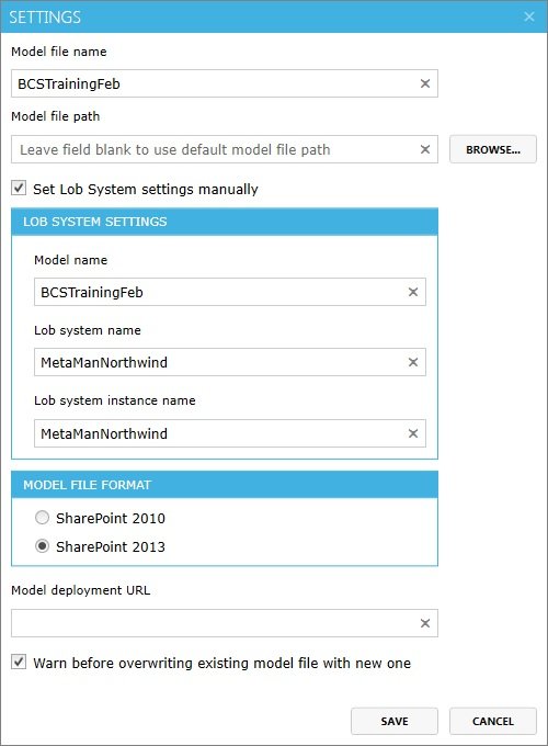 Settings dialog Settings dialog