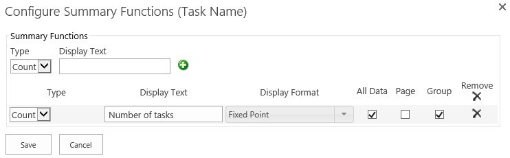Configure Summary Functions Configure Summary Functions
