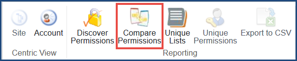 DeliverPoint Add-In Compare Permissions Ribbon DeliverPoint Add-In Compare Permissions Ribbon