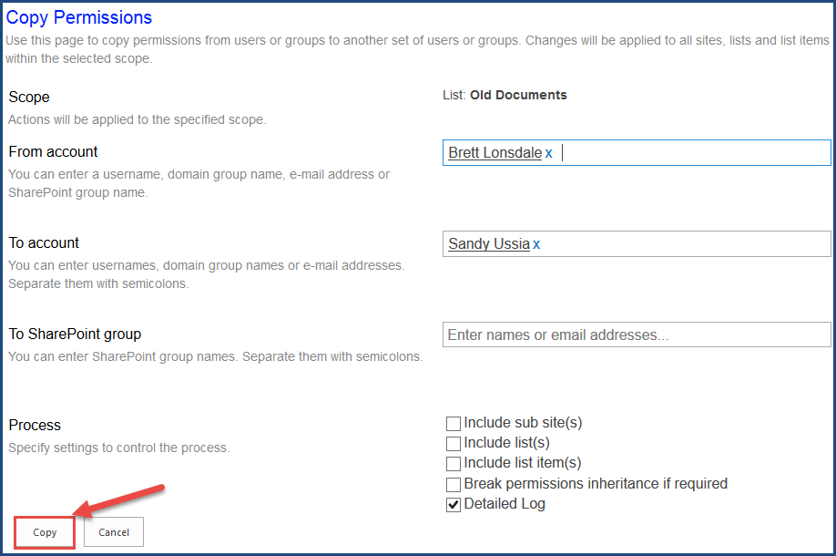 Copy Permissions - DeliverPoint 2013 and Add-In - 1