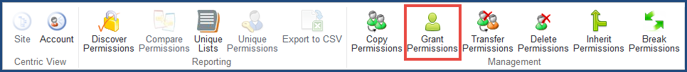 DeliverPoint Add-In Grant Permissions Ribbon DeliverPoint Add-In Grant Permissions Ribbon