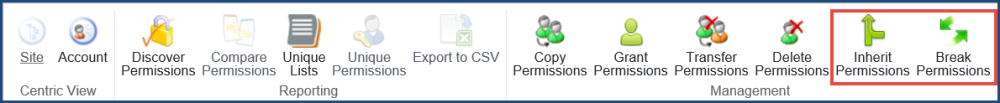 DeliverPoint Add-In Permissions Inheritance Ribbon Options DeliverPoint Add-In Permissions Inheritance Ribbon Options