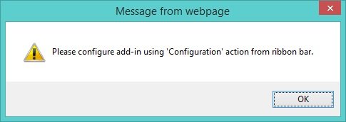 Click OK, and then configure the add-in Click OK, and then configure the add-in