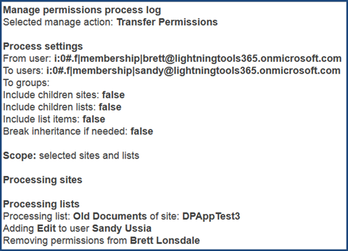 DeliverPoint Add-In Transfer Permissions Details DeliverPoint Add-In Transfer Permissions Details