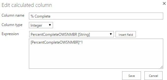 Edit Calculated Column dialog Edit Calculated Column dialog