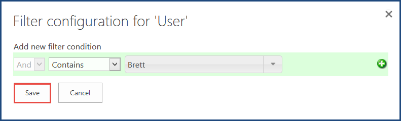 Results Filter Configuration Save Results Filter Configuration Save