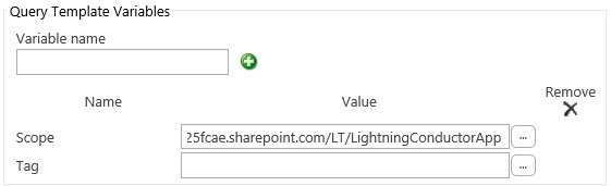 Query Template Variables section Query Template Variables section