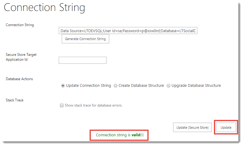 Setting the connection string - Social Squared 2013/2016 - 9