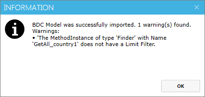 BDC model was successful imported BDC model was successful imported
