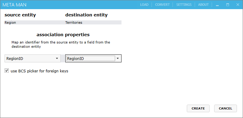 Configure the association Configure the association