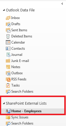 External Lists in Outlook External Lists in Outlook