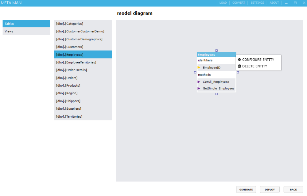 Right click Employees and then click Configure Entity Right click Employees and then click Configure Entity