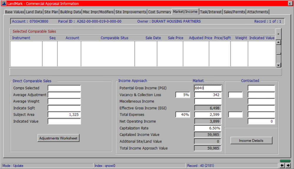Commercial and Expense Detail Commercial Appraisal File 1