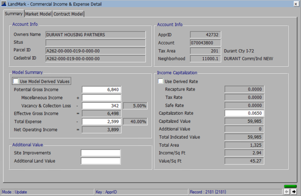 Commercial and Expense Detail Commercial Appraisal File 1