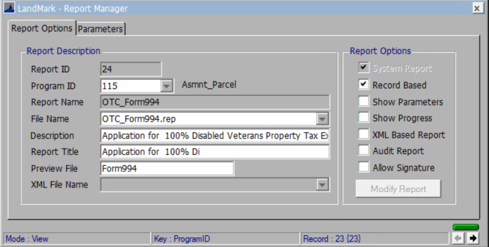 OTC Form 994 - Assessment File - 1