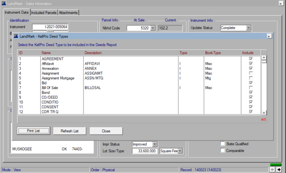 KellPro Deed Types List ~ Cloud - Sales File - 1