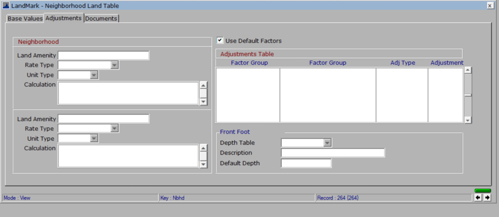 Neighborhood Table - Residential Appraisal File - 1