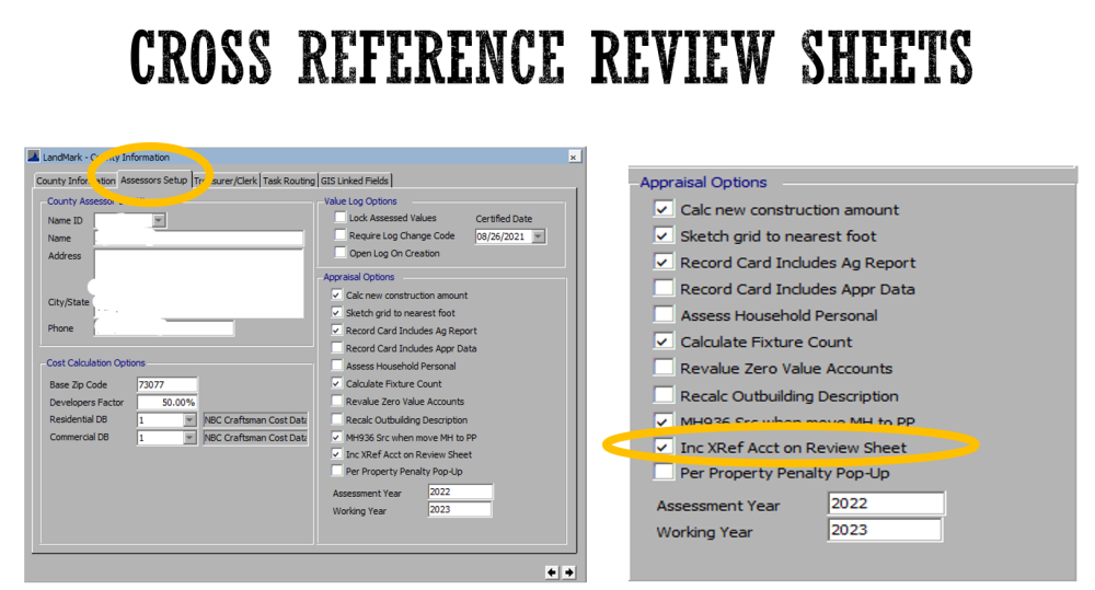 Acct/Report Cross Reference Report