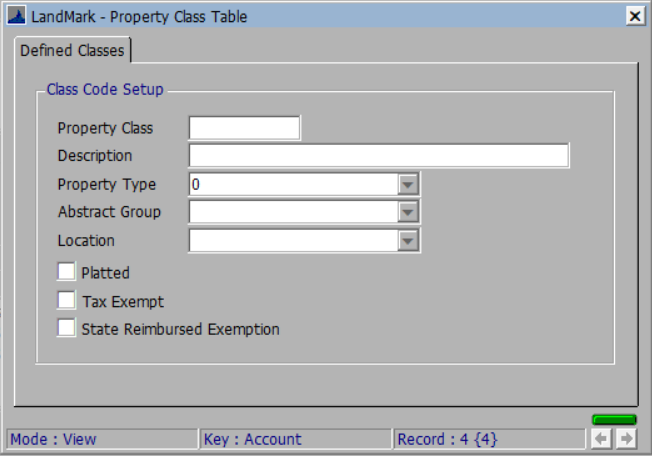 Property Class Table - Assessment File - 1