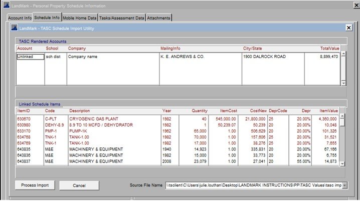 TASC - Personal Property Appraisal File - 1