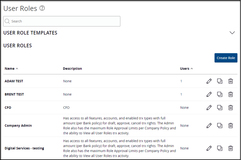 User Roles - Digital Banking User Guide - 1